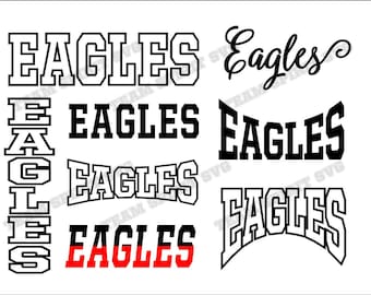 Eagles Mascot SVG, DXF, EPS, Silhouette Studio, Eagles Shirt, Vinyl Cutting Files, Digital Cut Files - For use with Cricut and Silhouette