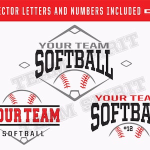 Softball SVG Softball Team Shirt svg Download Datei dxf eps jpg png Softball Diamond Team Design Vinyl Digital Cut File für Cricut Silhouette