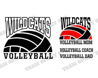 Wildcats Volleyball SVG Volleyball Mom Download Files Wildcat DXF EPS Silhouette Studio Vinyl Digital Cut Files for Cricut and Silhouette