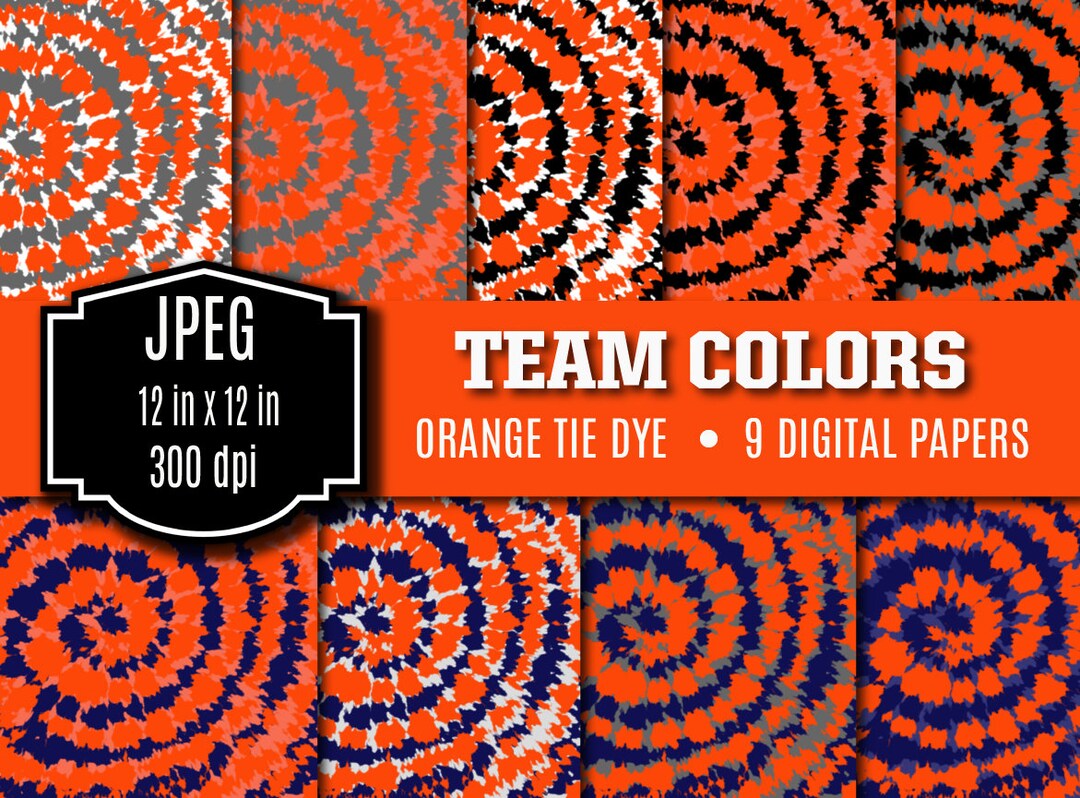 Tie Dye Digital Paper Team Colors Orange JPEG 300 Dpi Team Tie Dye
