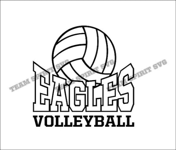 Eagles Volleyball Download Files Svg Dxf Eps Silhouette Etsy