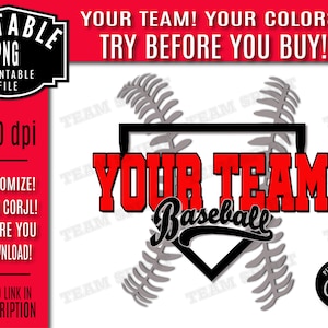 Editable Baseball Laces Sublimation png Download File Customize Printable Sublimation Design, Your Team Name png, Edit yourself with Corjl