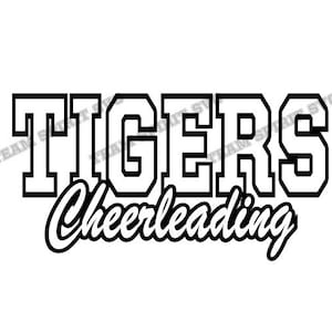 Tigers Cheerleading Download Files - SVG, DXF, EPS, Silhouette Studio, Vinyl Cut Files, Digital Cut Files -Use with Cricut and Silhouette