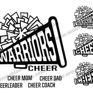 Krieger jubeln Megaphon SVG Cheerleader - DXF, EPS, Silhouette Studio, Vinyl schneiden Dateien, digitale Schnitt Dateien - Einsatz mit Cricut und Silhouette
