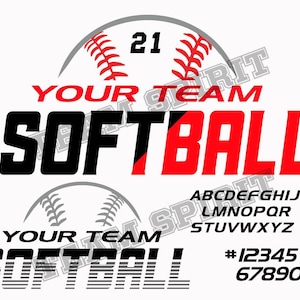 Softball SVG Softball Logo Design Shirt svg Download File dxf eps jpg png Softball Team Design Vinyl Digital Cut File for Cricut Silhouette