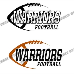 Warriors Football nedladdningsfiler - SVG, DXF, EPS, Silhouette Studio, vinylklippfiler, digitala klippfiler - Använd med Cricut och Silhouette