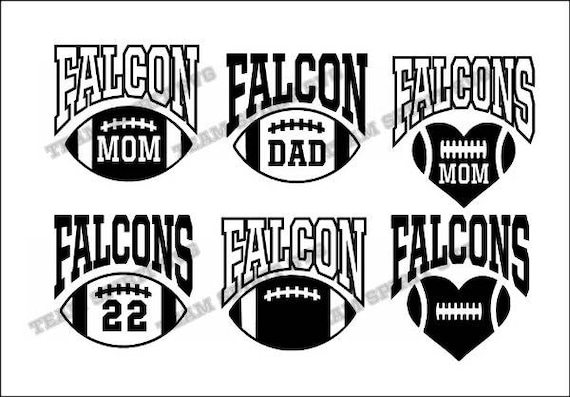 Falcons Big Football With Numbers Download File SVG DXF - Etsy