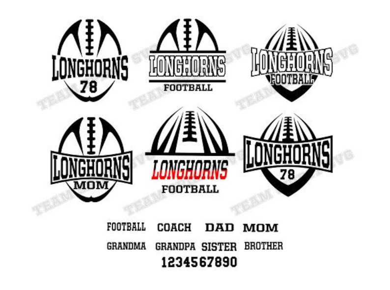 Download Longhorns Football SVG Pack Bundle Football Mom Download ...