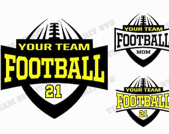 May include: Black and yellow football logo design with the text "Your Team Football" and the number "21".