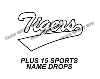 Tigers SVG Swoosh Download Files - DXF, EPS, Silhouette Studio, Vinyl Cutting Files, Digital Cut Files - Use with Cricut and Silhouette