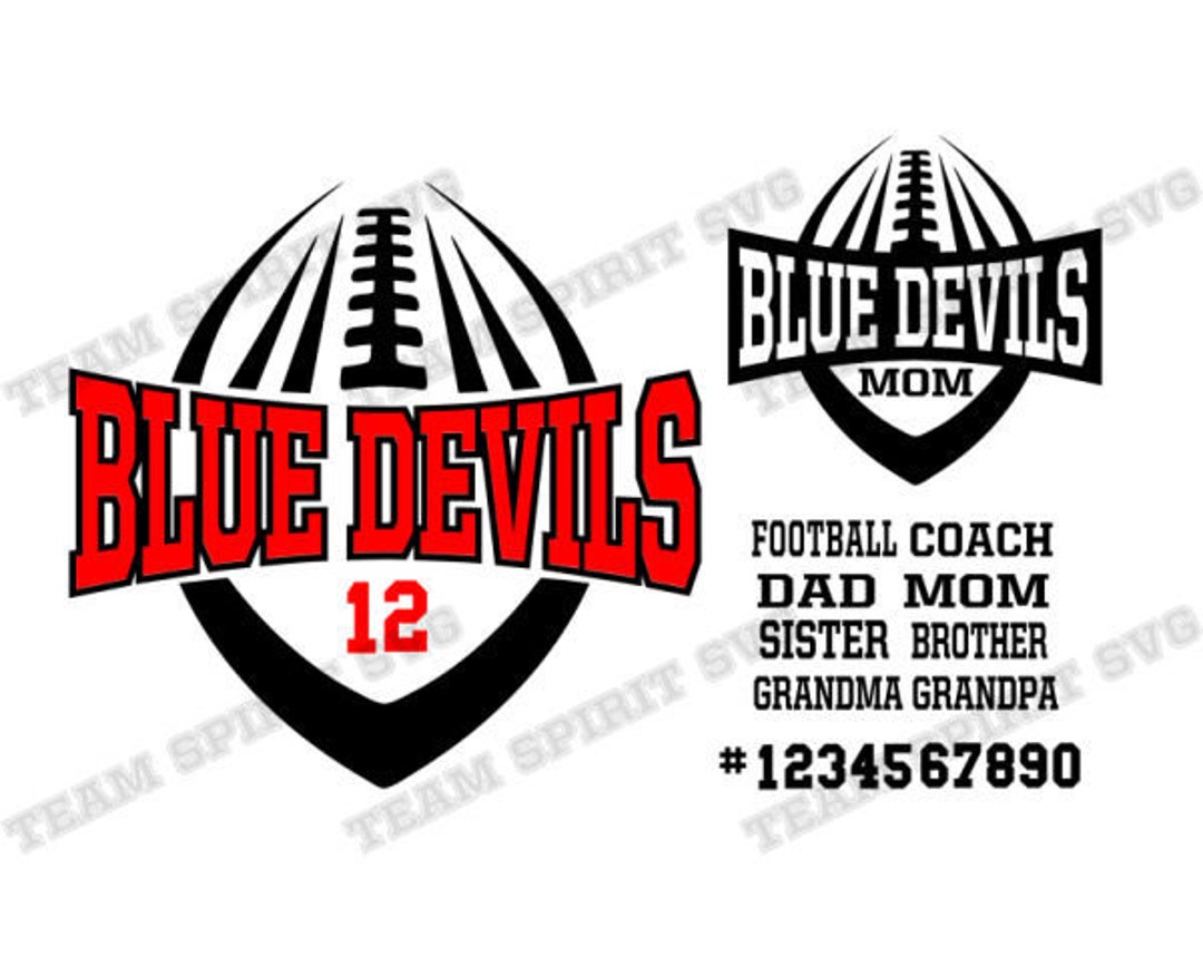 Blue Devils Football SVG Football Outline Download Files DXF EPS ...