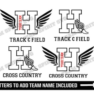 Pista y campo SVG Cross Country svg Carta H Descargar archivos Track Wings svg DXF EPS Studio3 Digital Vinyl Cut Files for Cricut Silhouette