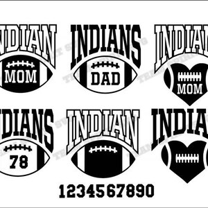 Indians Big Football Mom Download Files - SVG, DXF, EPS, Silhouette Studio, Vinyl  Files, Digital Cut Files -Use with Cricut and Silhouette