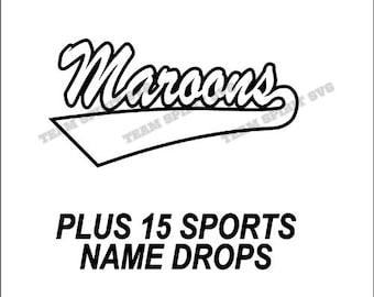 Maroons Swoosh Download Files - SVG, DXF, EPS, Silhouette Studio, Vinyl Cutting Files, Digital Cut Files - Use with Cricut and Silhouette
