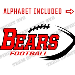 Bears Football SVG Bears Football Outline Download Files DXF EPS Studio3 Football Shirt Design Vinyl Digital Cut Files for Cricut Silhouette