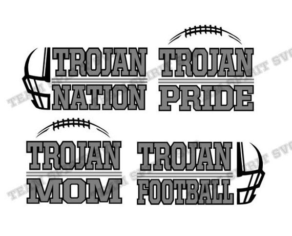 Trojan Football SVG Football Svg Design Download Files DXF EPS - Etsy