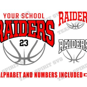 Raiders Basketball SVG Basketball Outline Download File DXF, EPS, png Studio3 Basketball Team Design Digital Cut Files for Cricut Silhouette