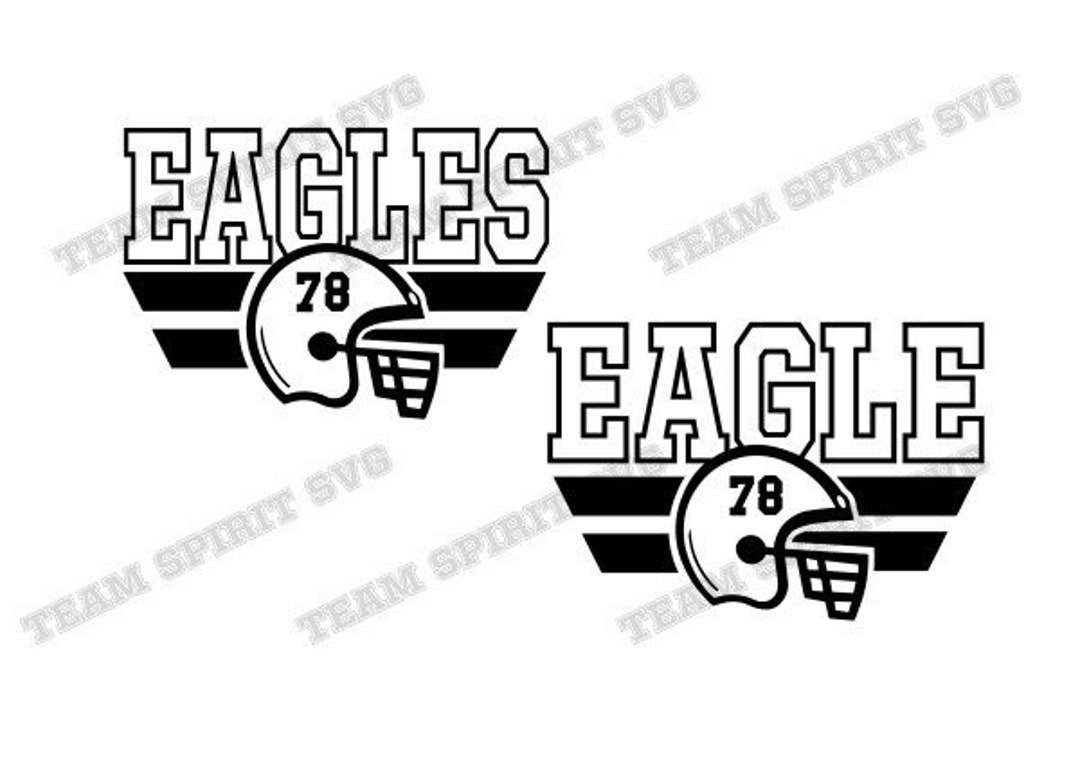 Eagles Football Helmet SVG Football Team - DXF, EPS, Silhouette Studio ...