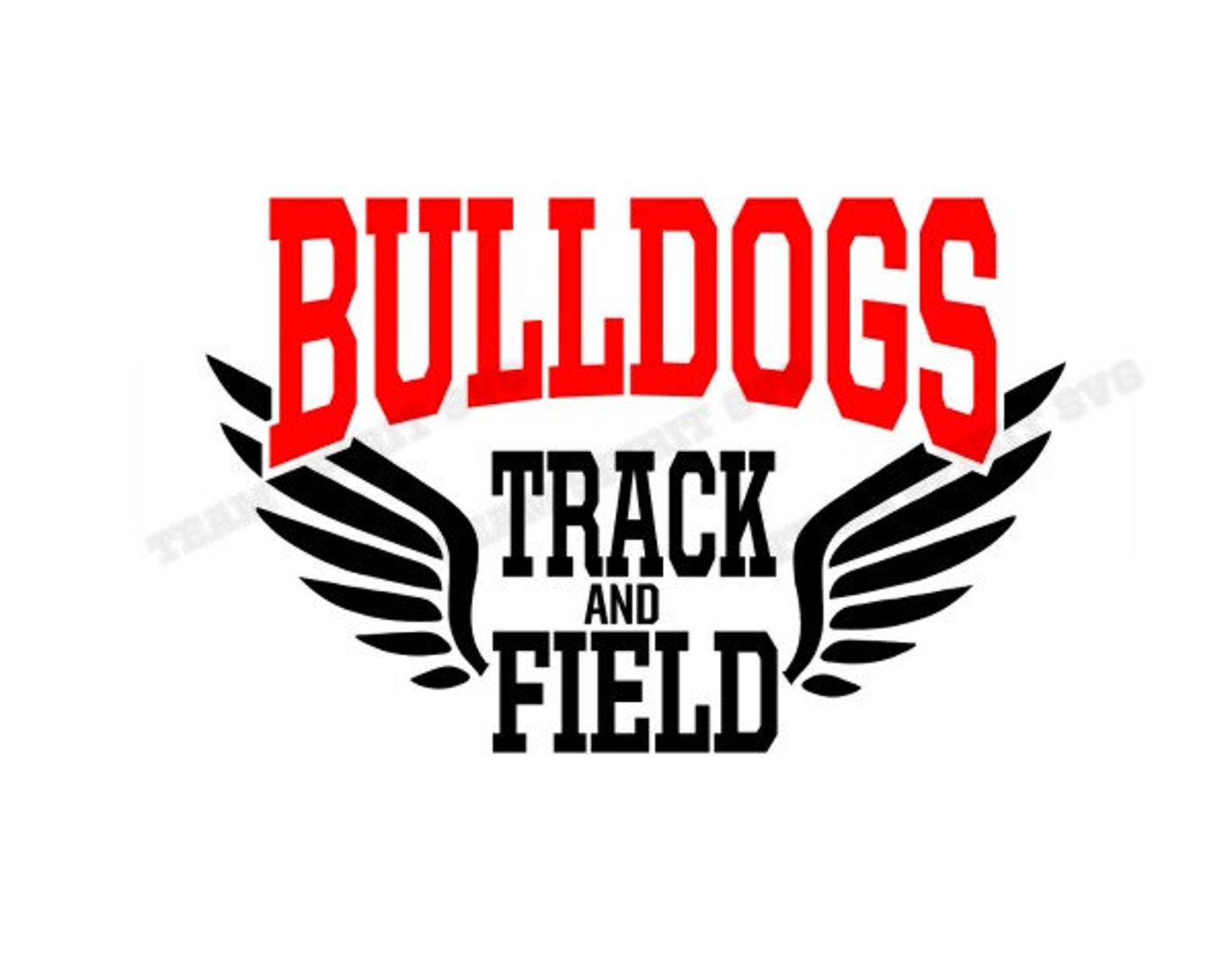 Bulldogs Track and Field Wings SVG DXF EPS Silhouette Etsy