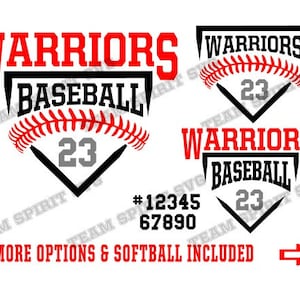 Warriors Baseball svg Baseball base svg Softball svg Download File Team Baseball Team SVG DXF EPS png Digital Cut File for Cricut Silhouette