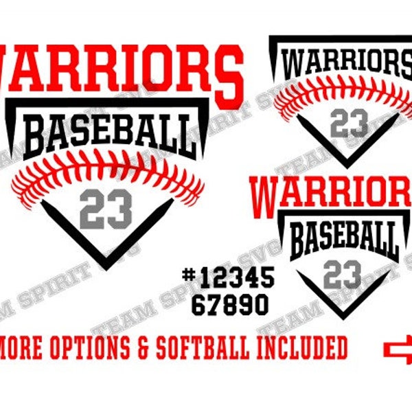 Warriors Baseball svg Baseball base svg Softball svg Download File Team Baseball Team SVG DXF EPS png Digital Cut File for Cricut Silhouette