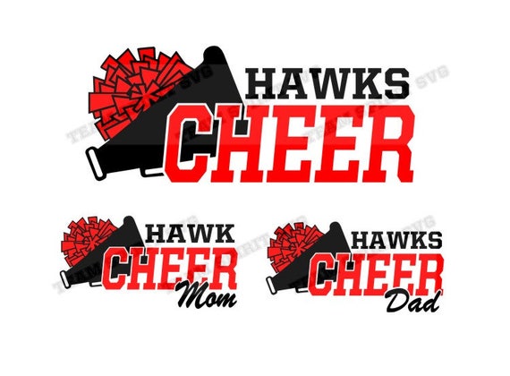 Hawks Cheer Mom, Dad Cheerleading Files - SVG, DXF, EPS, Silhouette Studio, Vinyl  Files, Digital Cut Files - Use with Cricut and Silhouette
