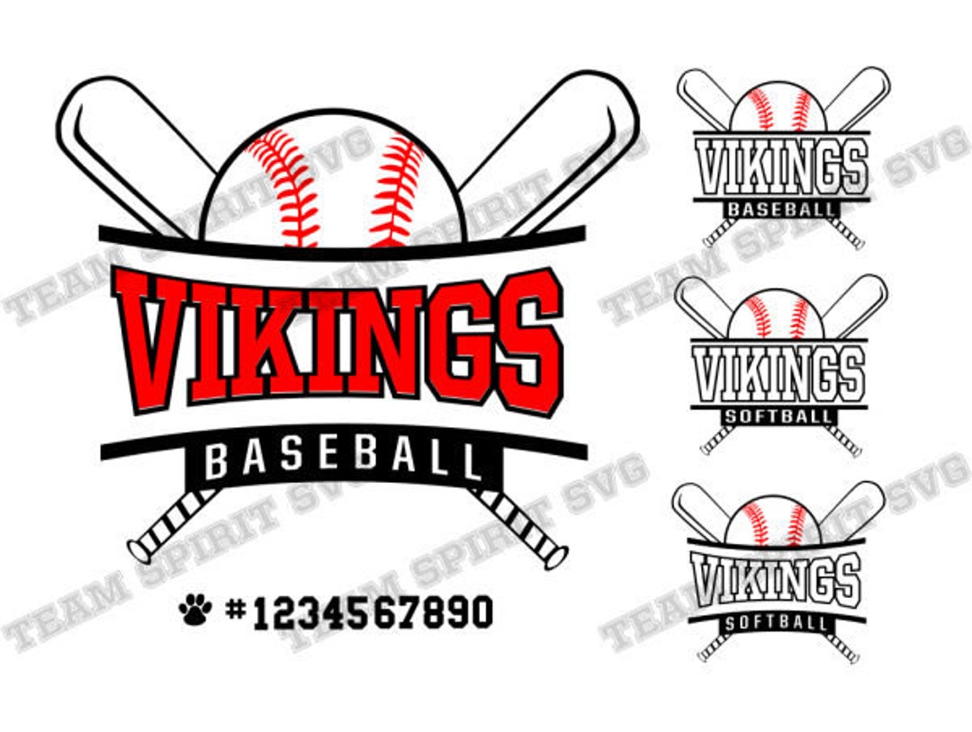 Vikings Baseball SVG Softball Bat Download Files Baseball DXF, EPS