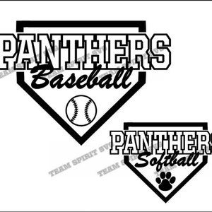 Panthers Baseball Softball Base Download Files - SVG, DXF, EPS, Silhouette Studio, Vinyl, Digital Cut Files -Use with Cricut, Silhouette