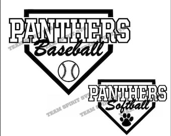 Panthers Baseball Softball Base Download Files - SVG, DXF, EPS, Silhouette Studio, Vinyl, Digital Cut Files -Use with Cricut, Silhouette