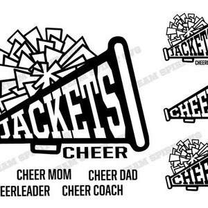 Jackets Cheer Megaphone Download Files - cheer mom SVG, DXF, EPS, Silhouette Studio, Vinyl Digital Cut Files -Use with Cricut and Silhouette