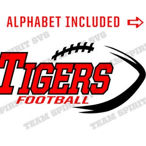 Tiger Football SVG Football Download Files DXF, EPS, Silhouette Studio Tigers Football Outline Digital Vinyl Cut Files for Cricut Silhouette