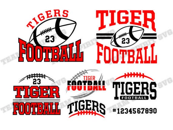 Tigers Football SVG Football Download File DXF EPS Silhouette Studio Tiger Football svg Bundle Digital Vinyl Cut Files for Cricut Silhouette