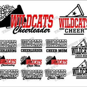 Wildkatzen, Cheerleading, Cheer Mom Pack Download-Dateien - DXF, EPS, SVG, Silhouette Studio Digital Vinyl Cut Dateien - Einsatz mit Cricut und mehr