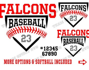 Falcons Baseball SVG Baseball Base Softball Download File dxf eps png Falcon Baseball svg Softball Digital Vinyl Cut File  Cricut Silhouette
