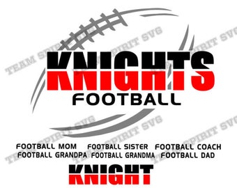 Knight Football SVG Football Mom Download File DXF, EPS files, studio3 Knights Football Digital Vinyl Cut Files for Cricut and Silhouette
