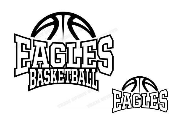 Eagles Basketball SVG Basketball Outline Download Files DXF EPS Silhouette Studio Vinyl Digital Cut Files Use with Cricut Silhouette