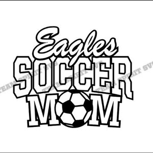 Eagles Soccer Mom SVG, DXF, EPS, estudio de la silueta, águilas camisa, archivos de corte de vinilo, corte Digital archivos - uso con Cricut y silueta