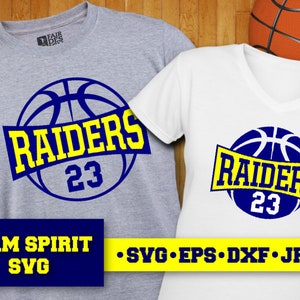 Raiders SVG Raiders Basketball with Numbers Download Files DXF, EPS, Silhouette Studio Digital Vinyl Cut Files Use with Cricut Silhouette