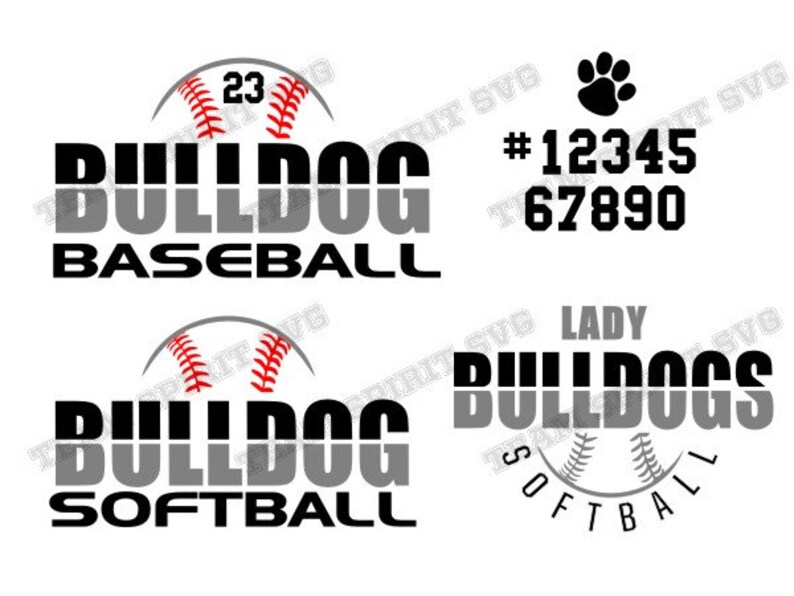 Silhouette Bulldogs Baseball svg Bulldog Softball svg Download File dxf eps png jpg studio3 Baseball Team Digital Vinyl Cut File for Cricut