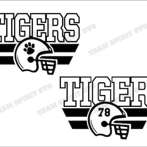 Tigers Football Helmet with Numbers Download Files - SVG, DXF, EPS, studio3, Vinyl Cut Files, Digital Files -Use with Cricut and Silhouette