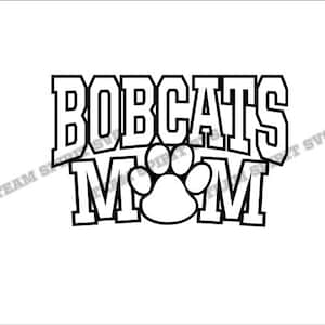 Bobcats Mom with Paw Download Files - SVG, DXF, EPS, Silhouette Studio, Vinyl Cut Files, Digital Cut Files -Use with Cricut and Silhouette