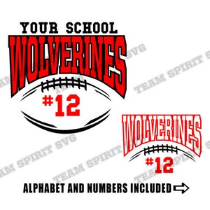 High School Wolverines Football Laces SVG Football Outline with Numbers Download Files DXF, EPS, Studio3,Digital Cut File Cricut, Silhouette