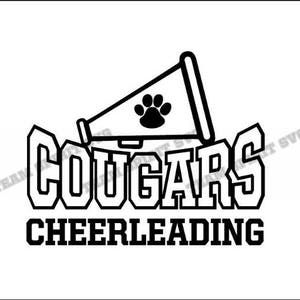 Cougars Cheerleading Download Files - SVG, DXF, EPS, Silhouette Studio, Vinyl Cut Files, Digital Cut Files -Use with Cricut and Silhouette