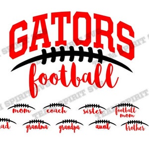 Gators Football Laces SVG Football Mom Download Files DXF, EPS, Silhouette Studio, Vinyl Digital Cut Files -Use with Cricut and Silhouette