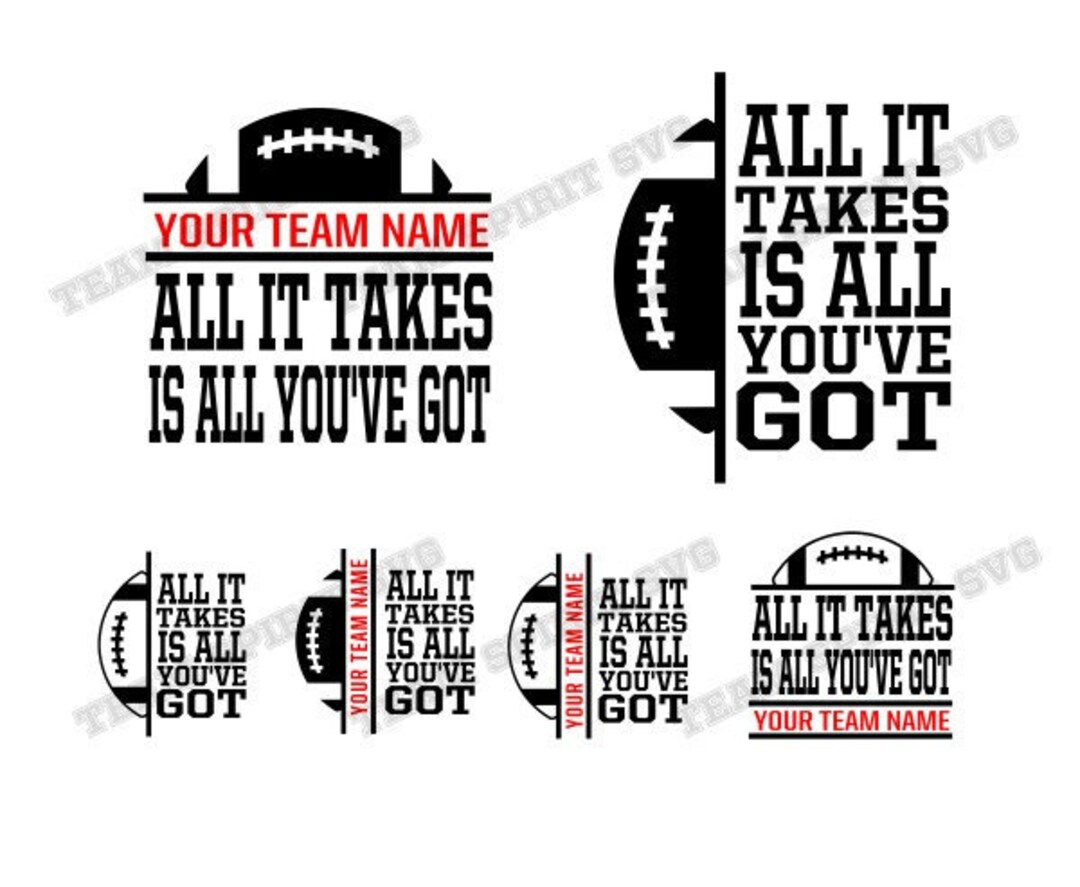 Football SVG Football Team Motto Download Files, Sports Quotes, DXF