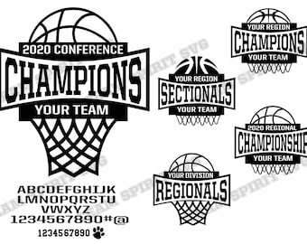 Basketball SVG Basketball Team Conference Sectional Regional State Champions Download File dxf eps png jpg Vinyl Digital Cut File for Cricut