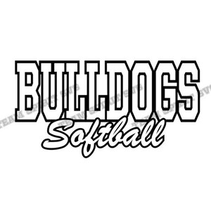 Bulldoggen Softball Download Datei - SVG, DXF, EPS, Silhouette Studio, Vinyl-Cutting-Dateien, digitale Schnitt Dateien - Einsatz mit Cricut und Silhouette