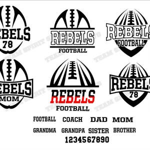 Rebels Football Mom Pack Download Files - SVG, DXF, EPS, Silhouette Studio, Vinyl Files, Digital Cut Files - Use with Cricut and Silhouette