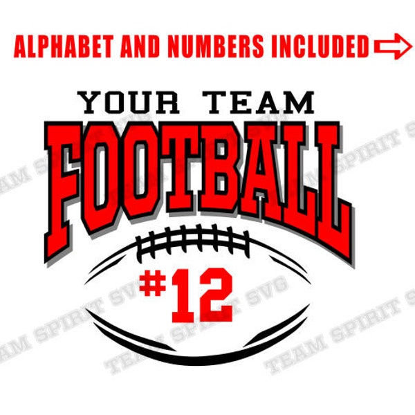 Football SVG Team Download Files diy football shirt design DXF EPS Silhouette Studio Football Lace Digital Vinyl Cut Files for Cricut