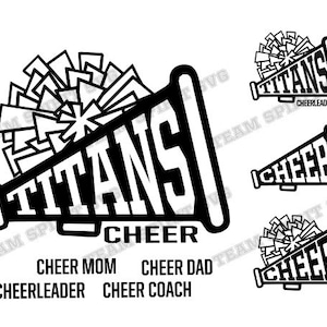 Titans Cheer Megaphone Download Files cheer mom SVG, DXF, EPS, Silhouette Studio, Vinyl Digital Cut Files -Use with Cricut and Silhouette